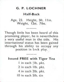 1937 International Tea (NZ) Ltd (Tiger Tea) Springbok Rugby Players in NZ #NNO Flappie Lochner Back